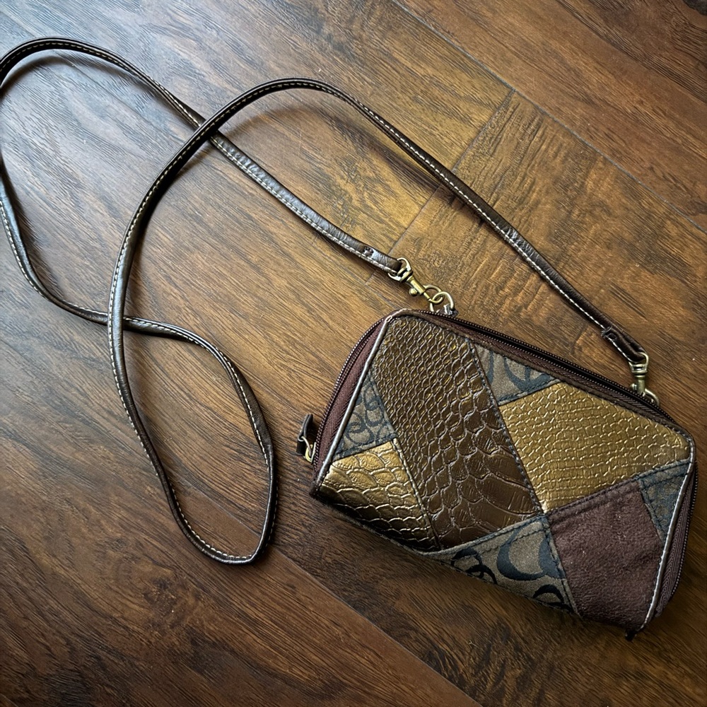 Patchwork Brown Crossbody Bag - image 1